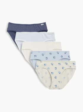 Slip bikini in cotone biologico elasticizzato per bambini (confezione da 5)