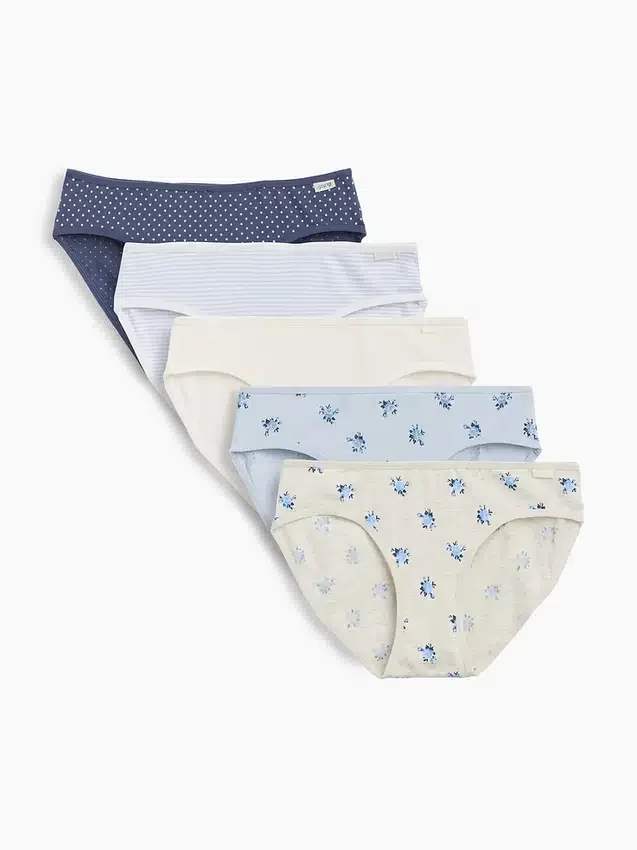 Slip bikini in cotone biologico elasticizzato per bambini (confezione da 5)
