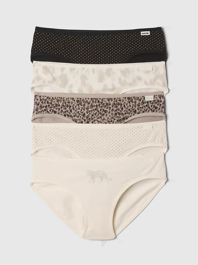 Slip bikini in cotone biologico elasticizzato per bambini (confezione da 5)