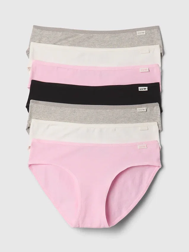 Slip bikini in cotone biologico elasticizzato per bambini (confezione da 7)
