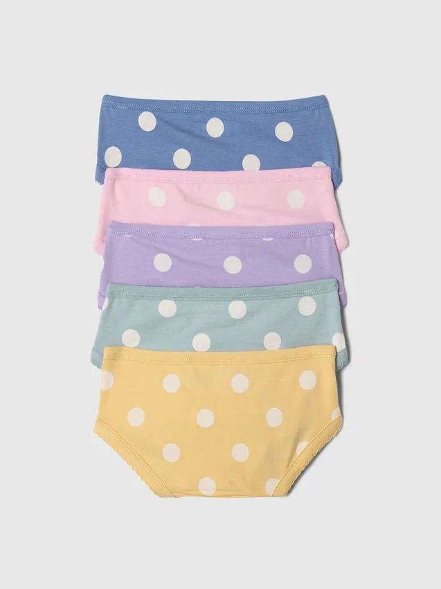 Slip bikini in cotone elasticizzato biologico per bambini piccoli (confezione da 5)