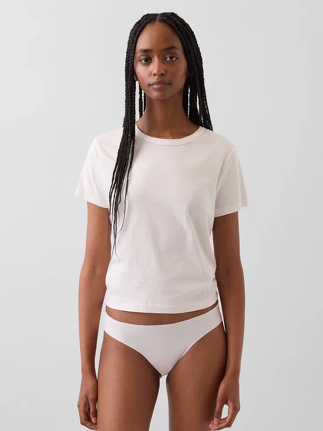 Slip bikini invisibile in cotone biologico elasticizzato