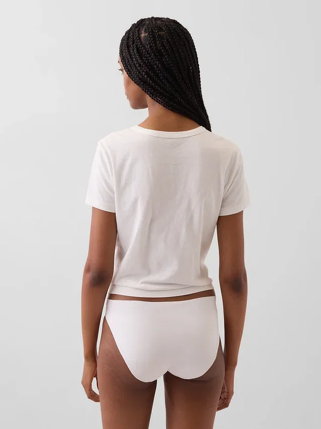 Slip bikini invisibile in cotone biologico elasticizzato
