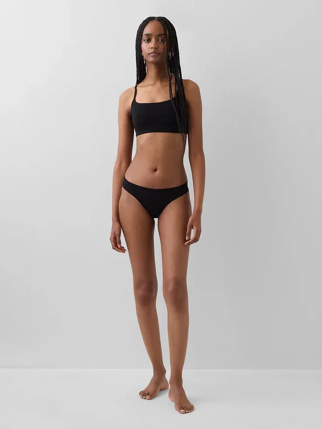 Slip bikini invisibile in cotone biologico elasticizzato
