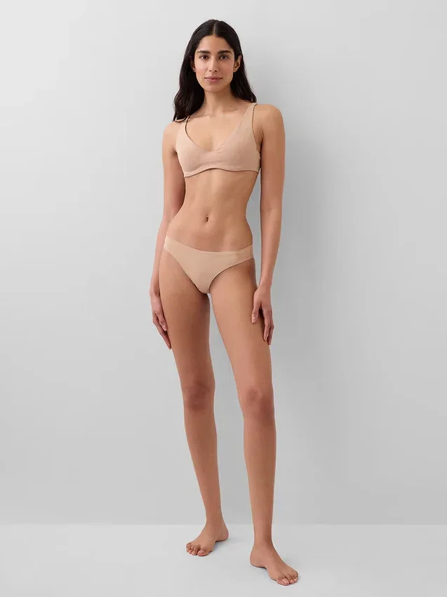 Slip bikini invisibile in cotone biologico elasticizzato