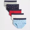 Slip da bambino in cotone biologico elasticizzato stile americano (confezione da 5)