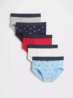 Slip da bambino in cotone biologico elasticizzato stile americano (confezione da 5)