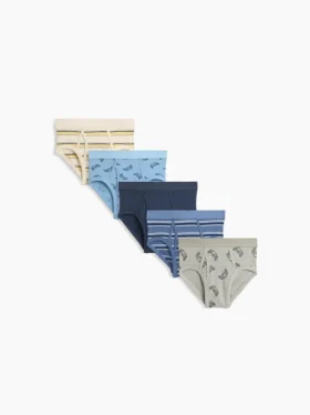Slip da gioco in cotone biologico elasticizzato per bambini (confezione da 5)