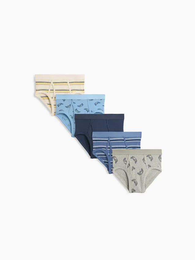 Slip da gioco in cotone biologico elasticizzato per bambini (confezione da 5)