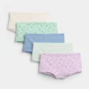 Slip hipster in cotone biologico elasticizzato per bambini (confezione da 5)