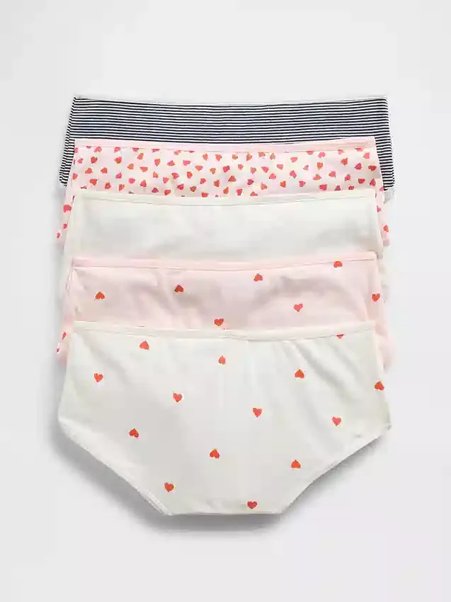 Slip hipster in cotone biologico elasticizzato per bambini (confezione da 5)