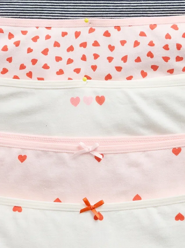 Slip hipster in cotone biologico elasticizzato per bambini (confezione da 5)