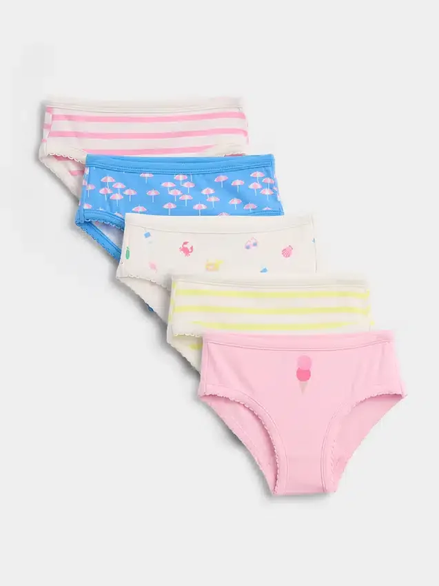 Slip in cotone biologico elasticizzato per bambini (confezione da 5)