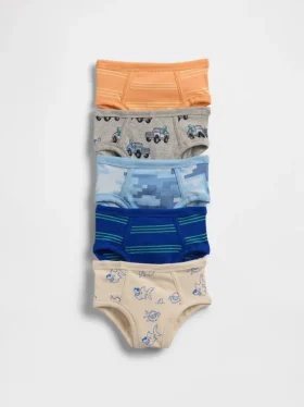 Slip in cotone biologico elasticizzato per bambini (confezione da 5)