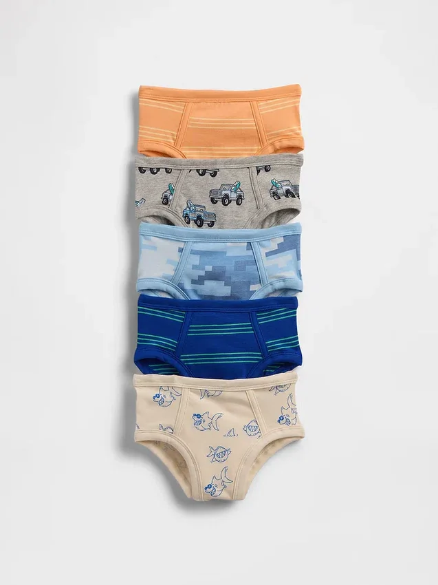 Slip in cotone biologico elasticizzato per bambini (confezione da 5)