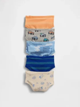Slip in cotone biologico elasticizzato per bambini (confezione da 5)