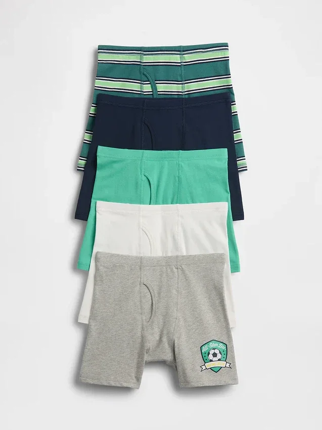 Slip per bambini in cotone biologico elasticizzato (confezione da 5)