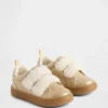 Sneakers con pelliccia vegana glitterata per bambini piccoli
