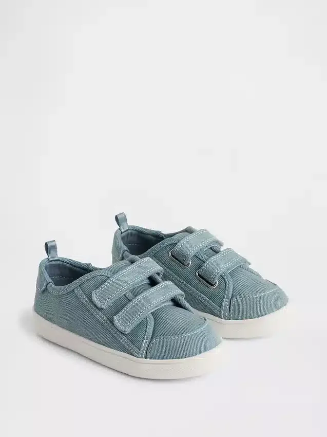 Sneakers in tela e denim per bambini