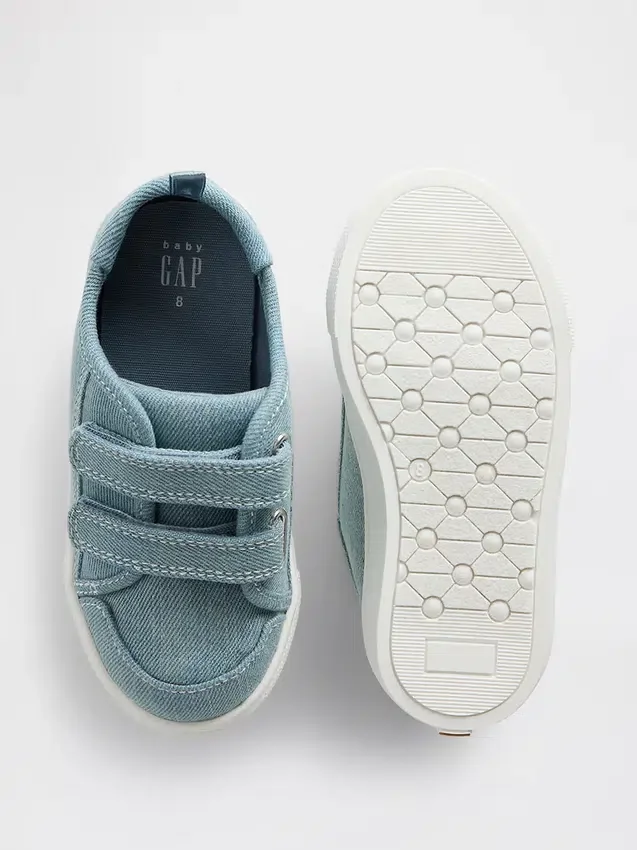 Sneakers in tela e denim per bambini