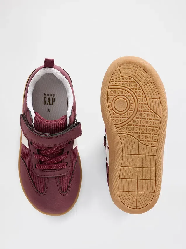Sneakers in velluto a coste per bambini