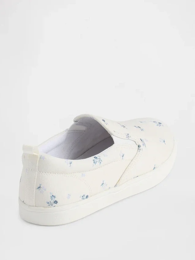 Sneakers slip-on a fantasia floreale per bambini