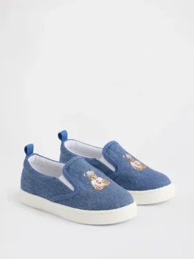 Sneakers slip-on Brannan Bear in denim per bambini