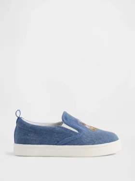 Sneakers slip-on Brannan Bear in denim per bambini