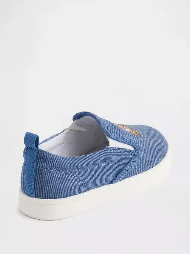 Sneakers slip-on Brannan Bear in denim per bambini