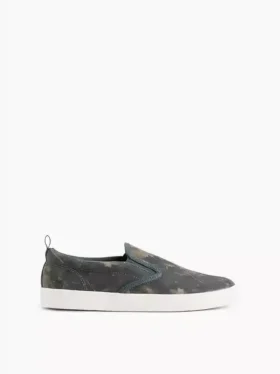 Sneakers slip-on in tela mimetica per bambini