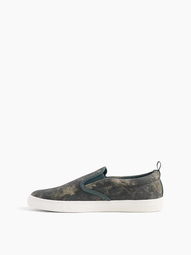 Sneakers slip-on in tela mimetica per bambini