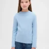 T-shirt a collo alto a costine per bambini