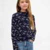 T-shirt a collo alto a costine per bambini