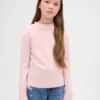 T-shirt a collo alto a costine per bambini