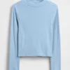 T-shirt a collo alto a costine per bambini