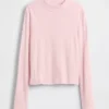 T-shirt a collo alto a costine per bambini