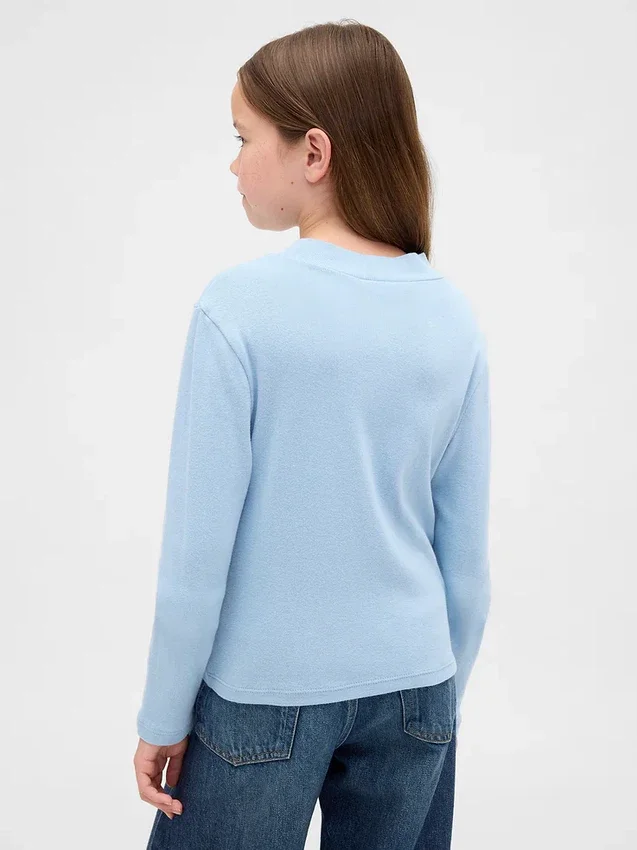 T-shirt a collo alto a costine per bambini