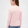 T-shirt a collo alto a costine per bambini