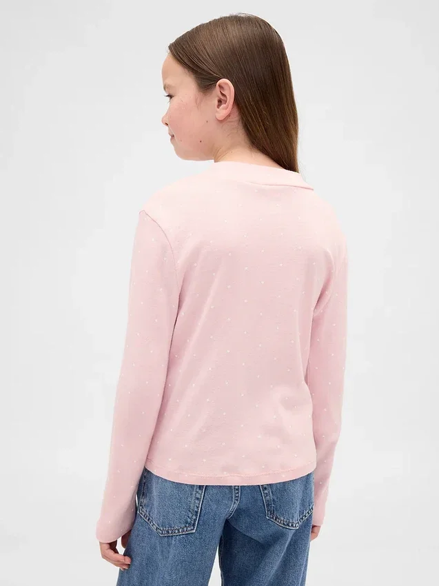 T-shirt a collo alto a costine per bambini