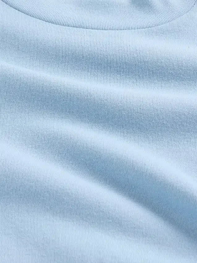 T-shirt a collo alto a costine per bambini