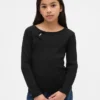 T-shirt a costine con fiocco per bambini
