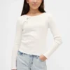 T-shirt a costine con fiocco per bambini