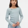 T-shirt a costine con fiocco per bambini