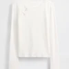 T-shirt a costine con fiocco per bambini