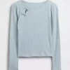 T-shirt a costine con fiocco per bambini