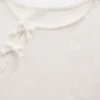 T-shirt a costine con fiocco per bambini