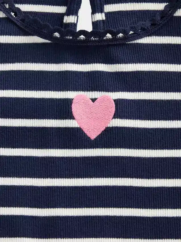 T-shirt a costine con grafica ricamata per neonato & bebè