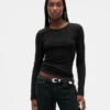 T-shirt a costine pointelle
