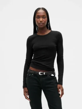T-shirt a costine pointelle