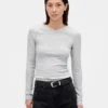 T-shirt a costine pointelle